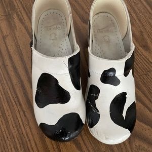 Cow print Dansko clogs size 38